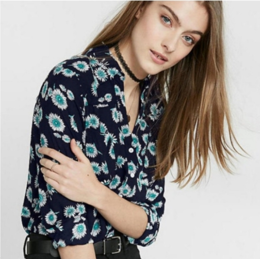 Express Floral Button Down Size Medium - image 1